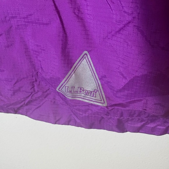 L.L. Bean Purple Hooded Lightweight Insulated Rain Jacket Size 14/16 - Picture 5 of 9